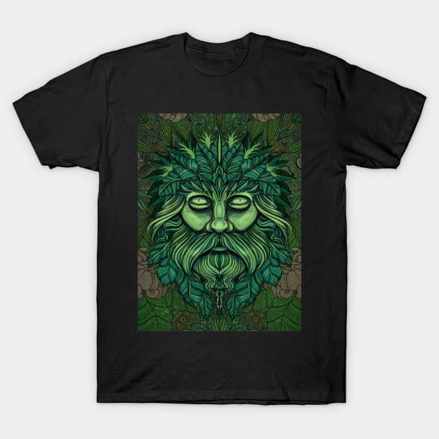 Green Man T-Shirt by Eyeballkid-